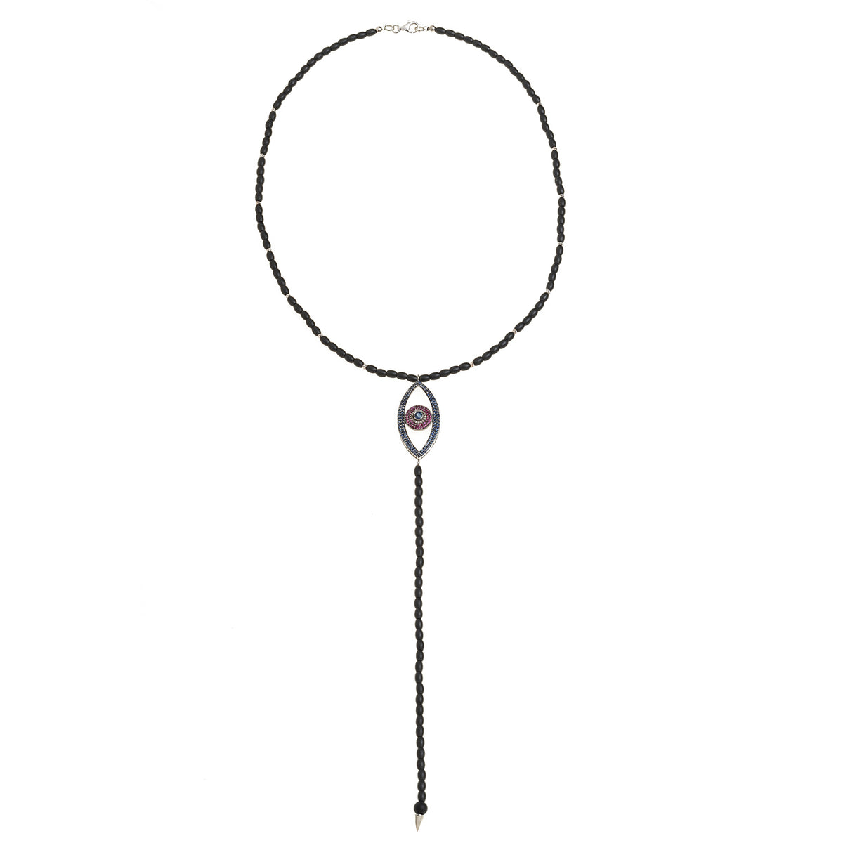 Evil Eye Necklace. Diamond Necklace. Blue Sapphires. Tear drop necklace. 18K Gold. Rose Gold, White Gold, Yellow Gold. Fine Jewelry. Gift. Κολιέ μάτι. Κολιέ για δώρο μάτι. Χρυσό κολιέ. Κολιέ με διαμάντια. Κολιέ με ζαφείρια. Μάτι φυλαχτό. Μάτι με διαμάντια. Στρογγυλό μάτι κολιέ.