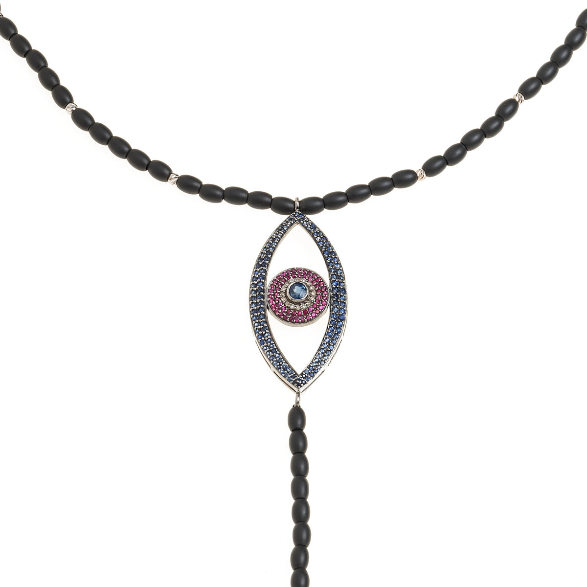 Evil Eye Necklace. Diamond Necklace. Blue Sapphires. Tear drop necklace. 18K Gold. Rose Gold, White Gold, Yellow Gold. Fine Jewelry. Gift. Κολιέ μάτι. Κολιέ για δώρο μάτι. Χρυσό κολιέ. Κολιέ με διαμάντια. Κολιέ με ζαφείρια. Μάτι φυλαχτό. Μάτι με διαμάντια. Στρογγυλό μάτι κολιέ.