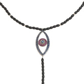 Evil Eye Necklace. Diamond Necklace. Blue Sapphires. Tear drop necklace. 18K Gold. Rose Gold, White Gold, Yellow Gold. Fine Jewelry. Gift. Κολιέ μάτι. Κολιέ για δώρο μάτι. Χρυσό κολιέ. Κολιέ με διαμάντια. Κολιέ με ζαφείρια. Μάτι φυλαχτό. Μάτι με διαμάντια. Στρογγυλό μάτι κολιέ.