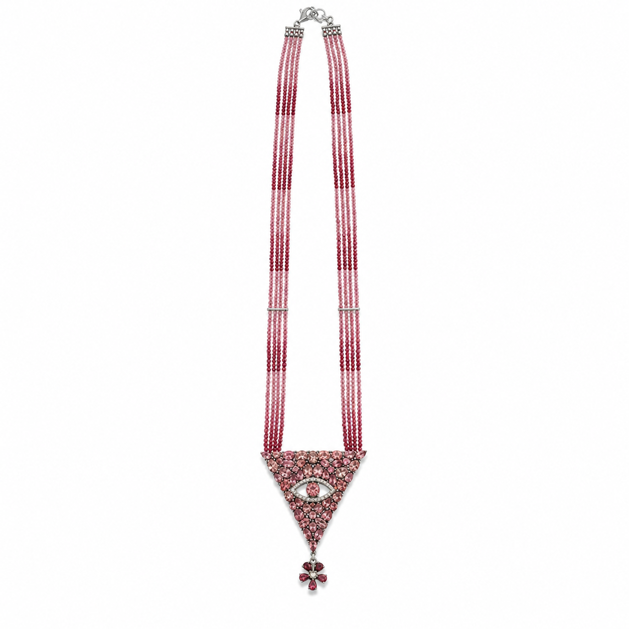 Pink Pyramid Eye Necklace