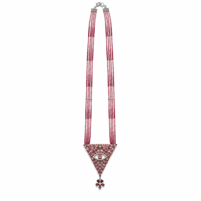 Pink Pyramid Eye Necklace