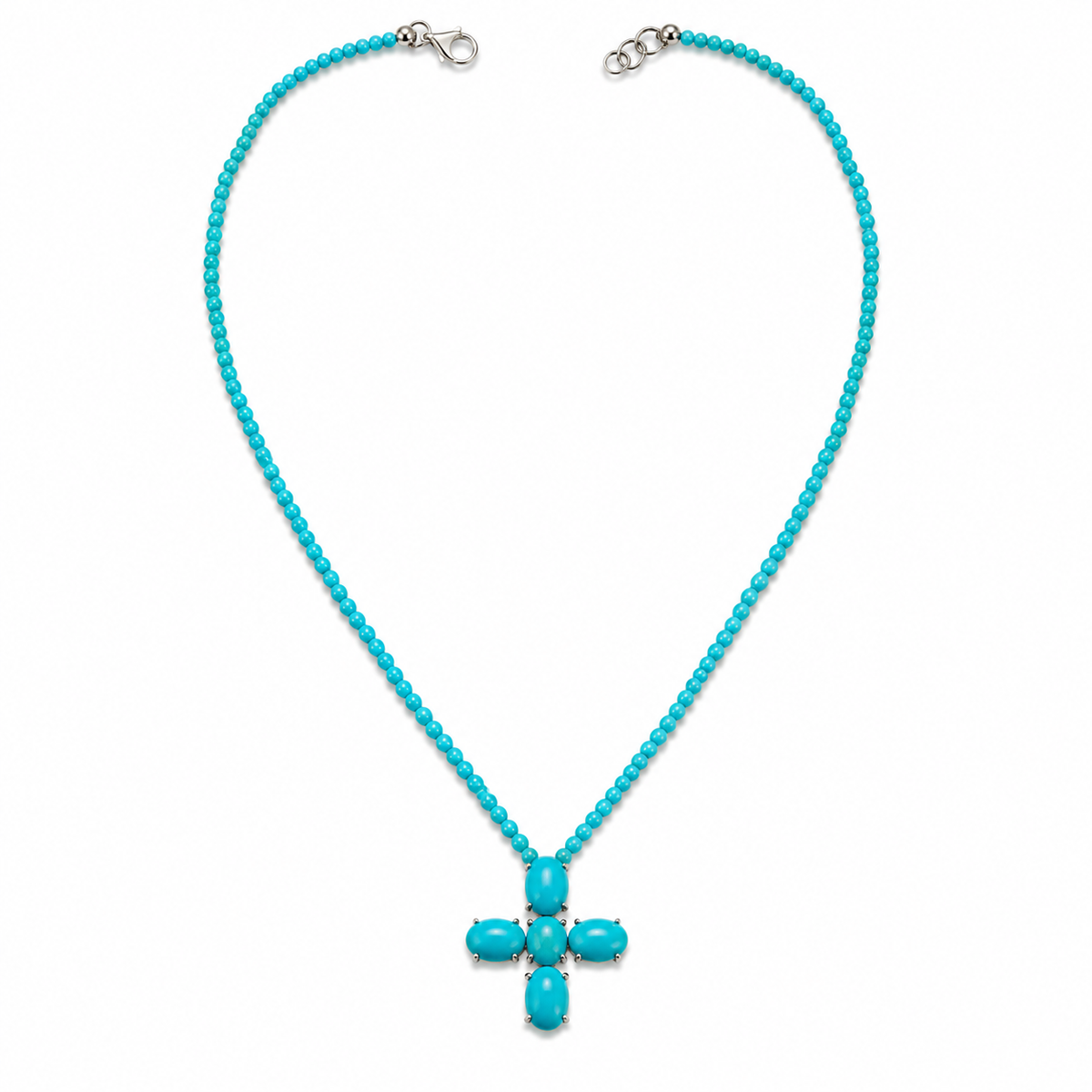 Turquoise Cross Beaded Necklace