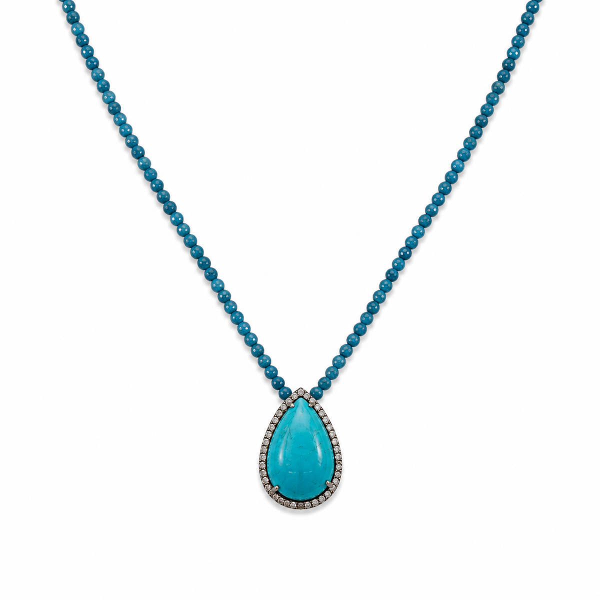 Turquoise Teardrop Pendant Necklace