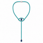 Turquoise Eye Tie Necklace