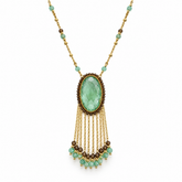 Green Oval Gemstone Necklace