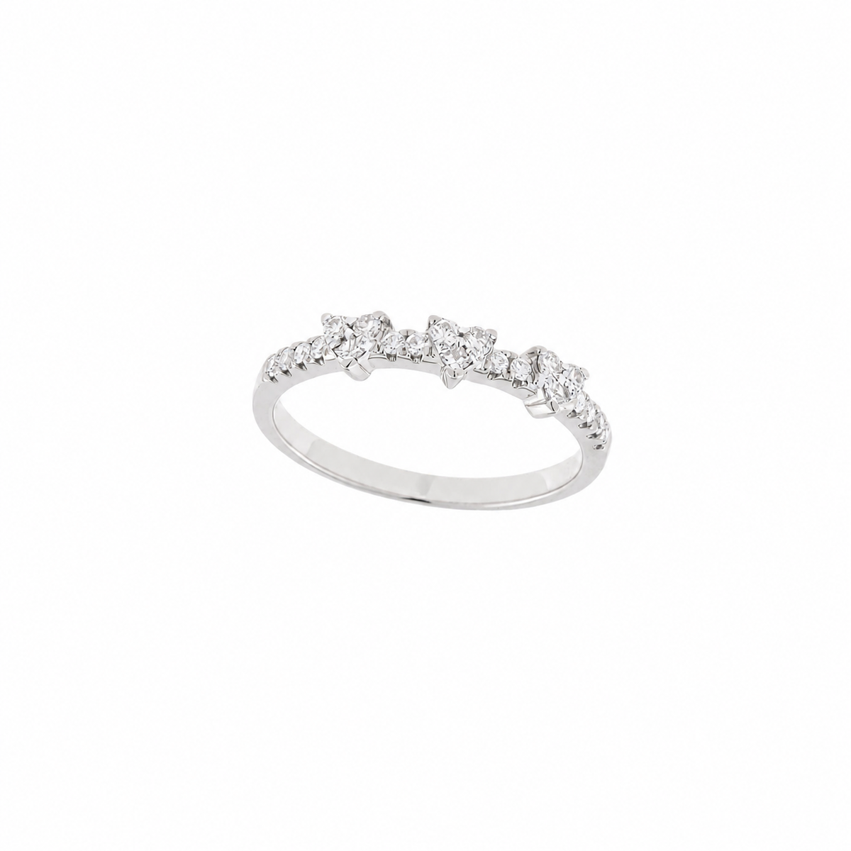Triple Hearts Diamond Ring