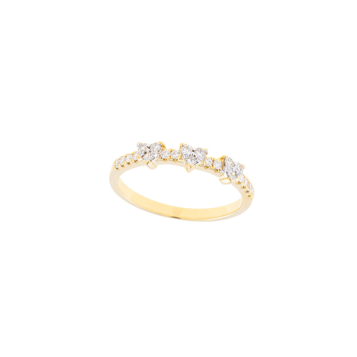 Triple Hearts Diamond Ring