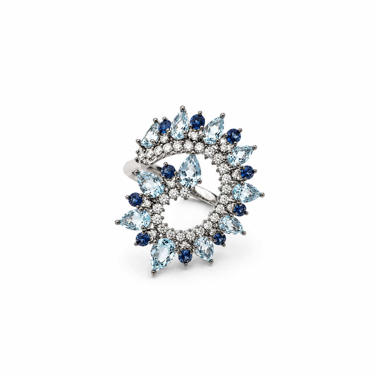 Ice Blue Swirl Ring