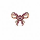 Pink Eye Bow Ring