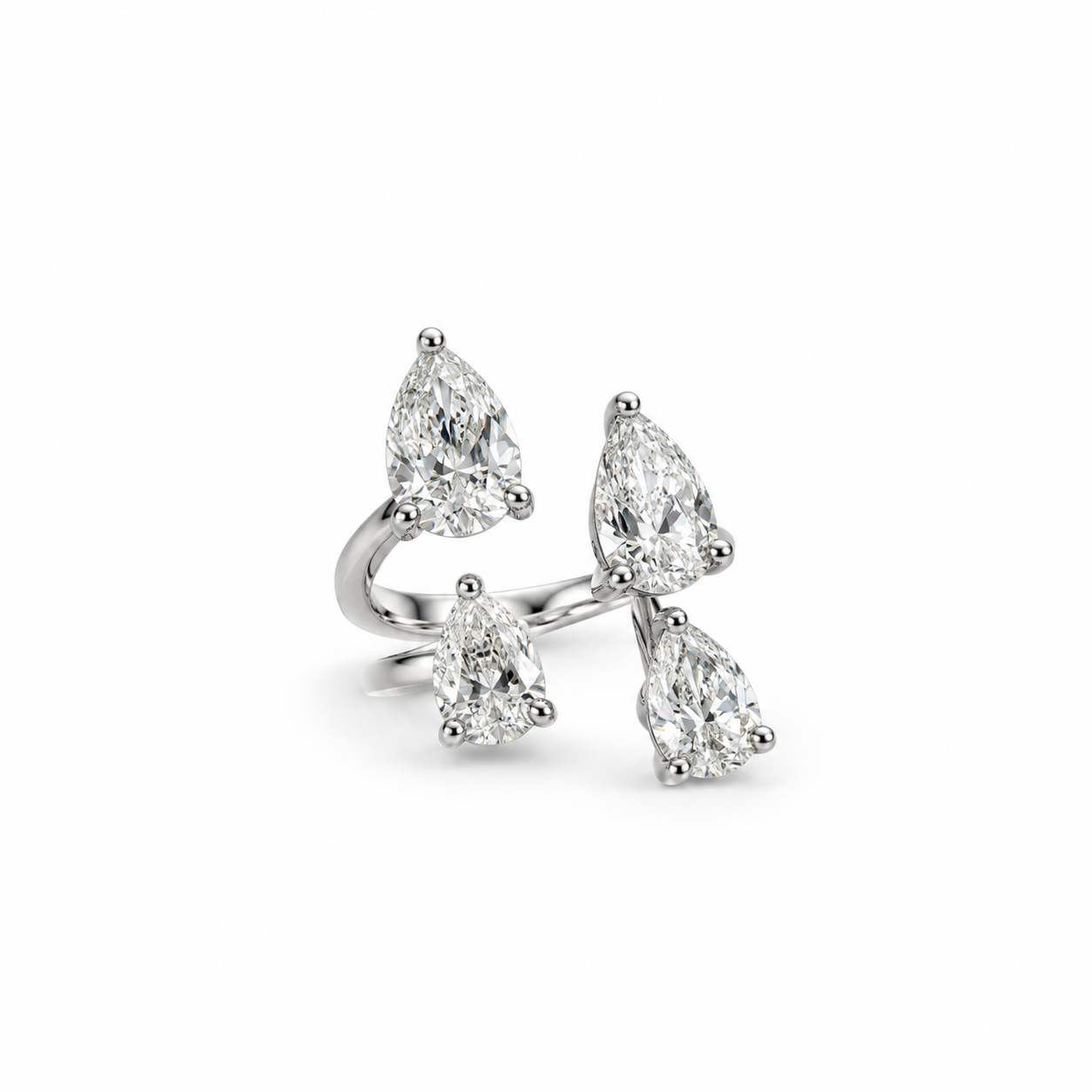 Pear Diamond Open Ring