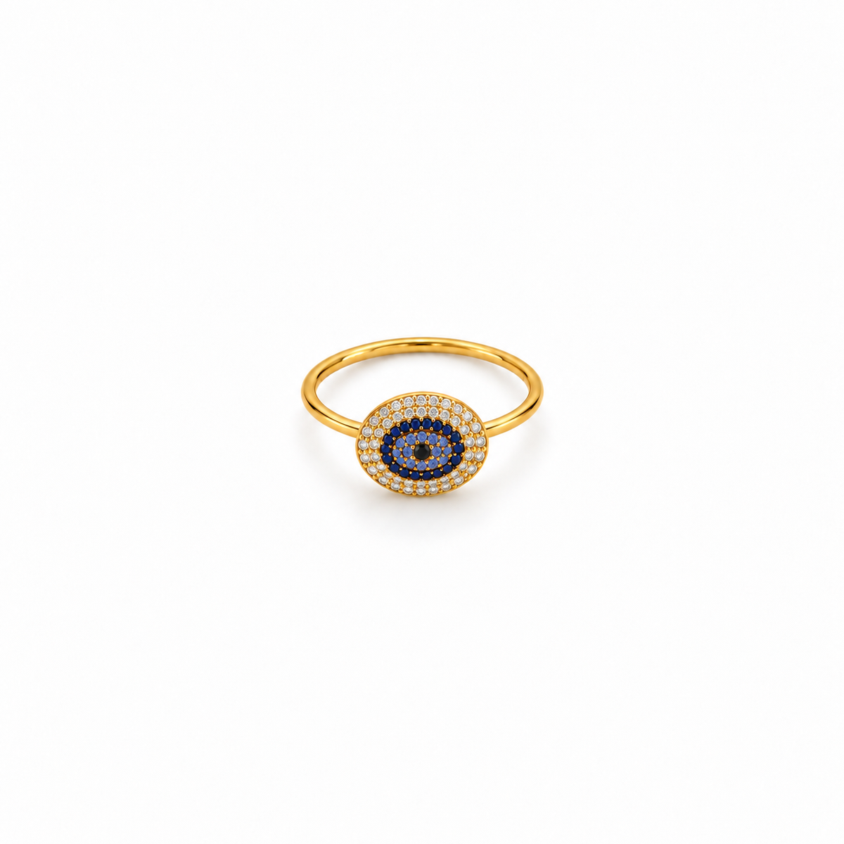 Sapphire and Diamond Evil Eye Ring