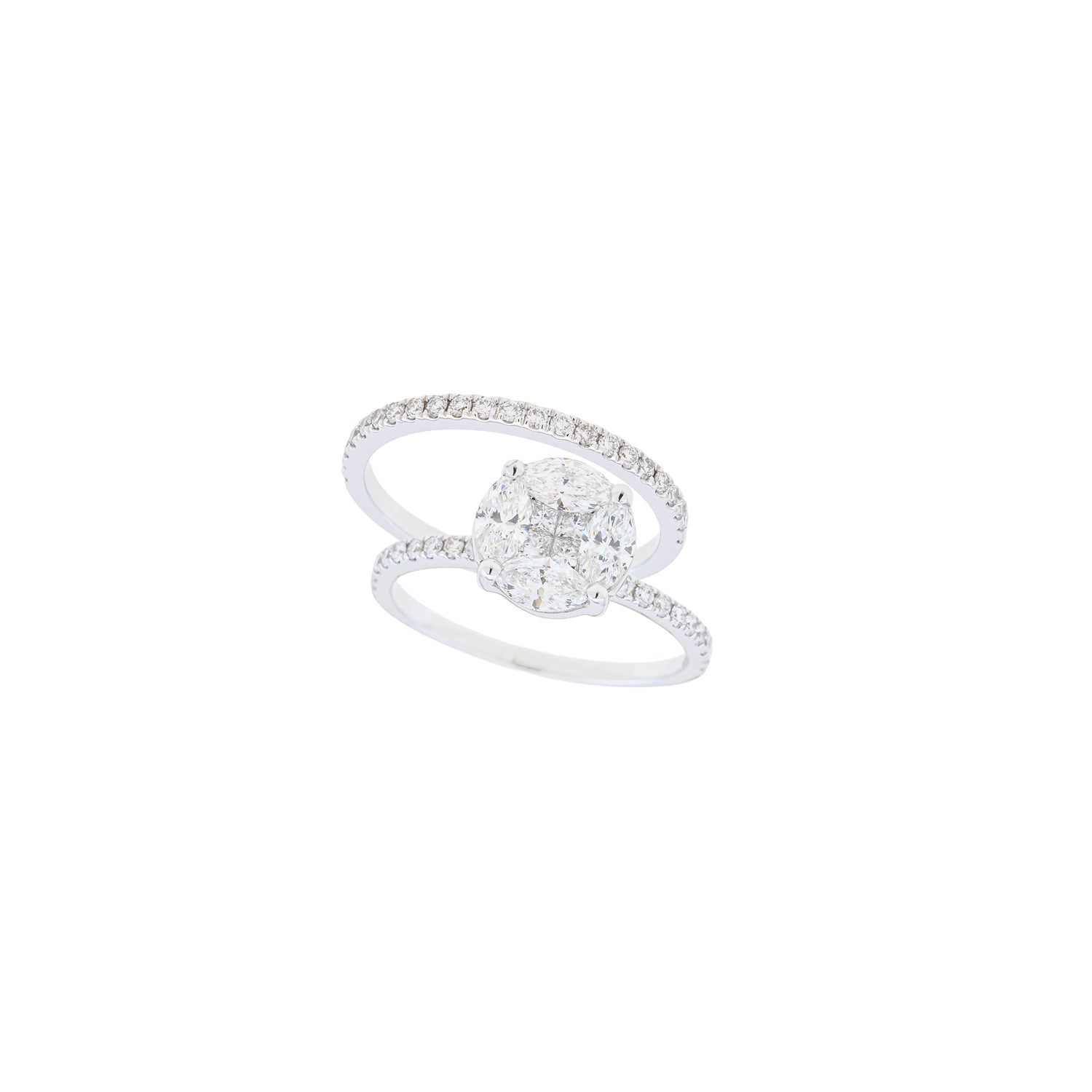 Round Multi Diamond Band Ring