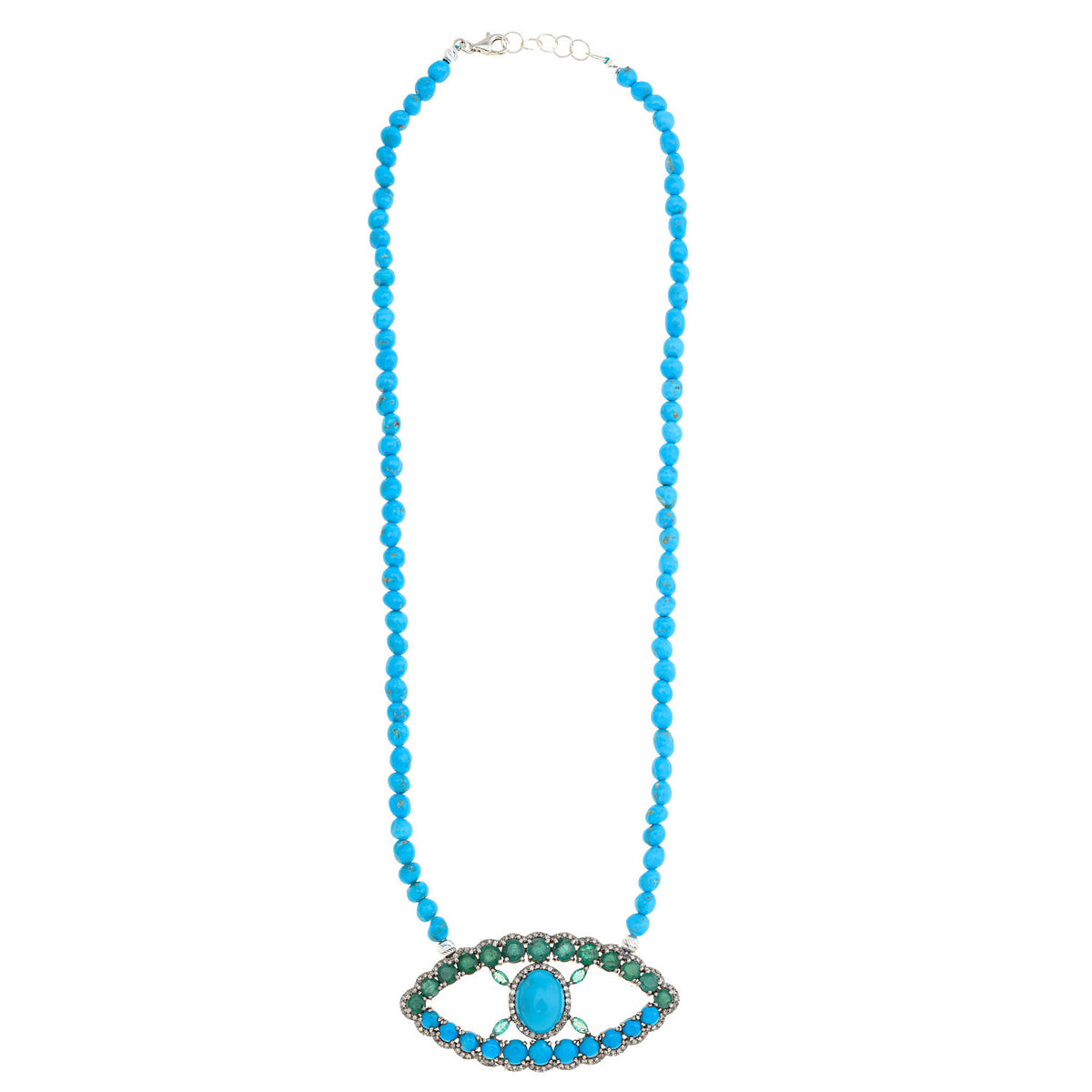 Blue Green Hues Eye Necklace