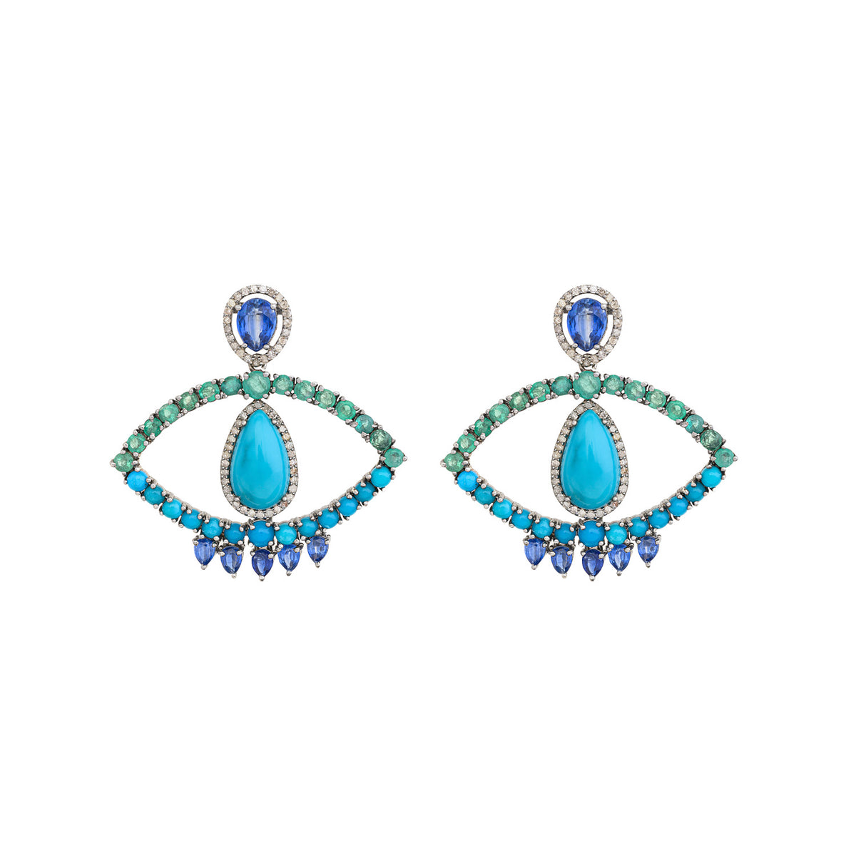 Blue Green Hues Eye Earring