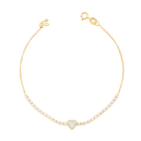 Heart on Diamond Bracelet