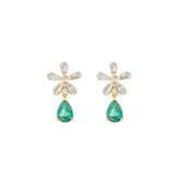 Drop of Green Flower Earrings