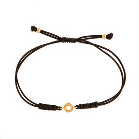 Diamond Circle Cord Bracelet
