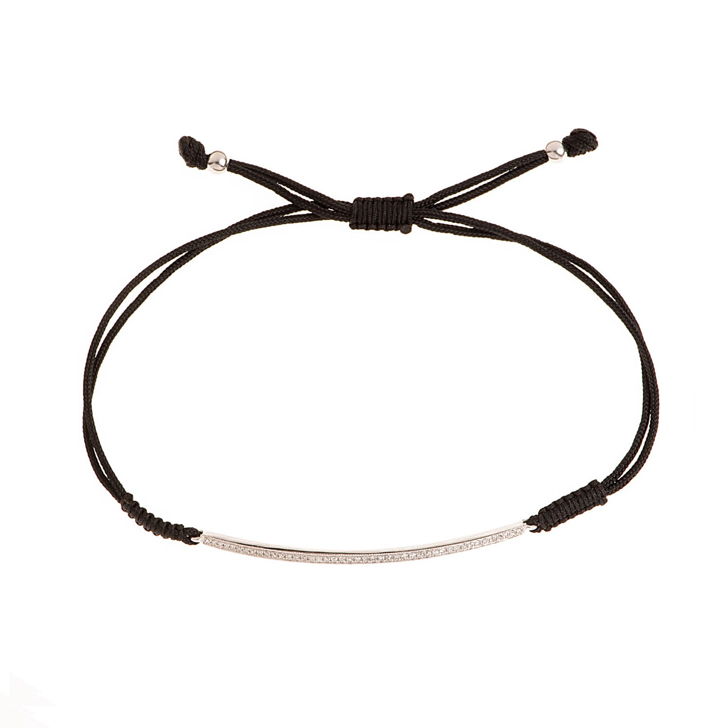 Gold and diamond bar bracelet, Cord bracelet