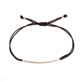 Gold and diamond bar bracelet, Cord bracelet