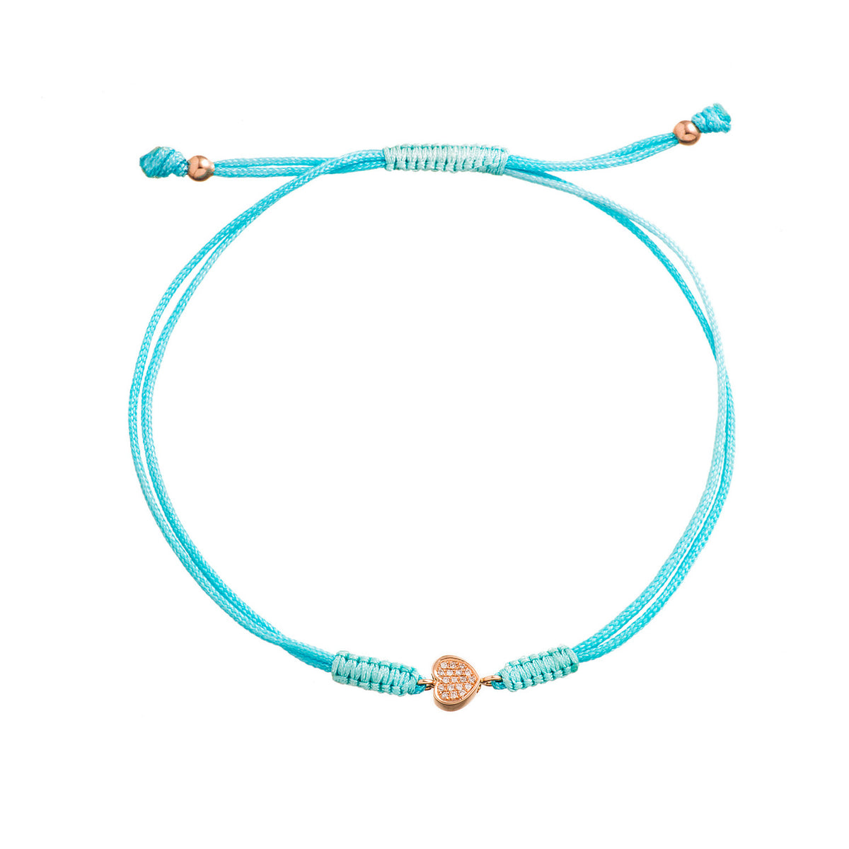 Diamond Heart Cord Bracelet