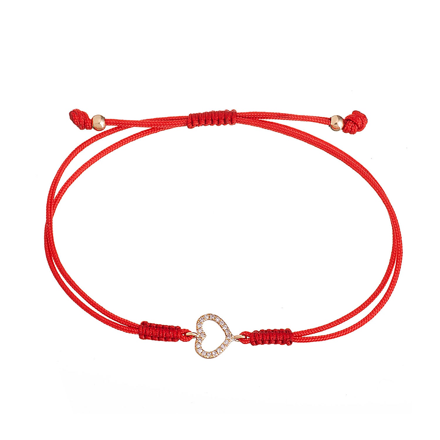 Diamond Heart Cord Bracelet