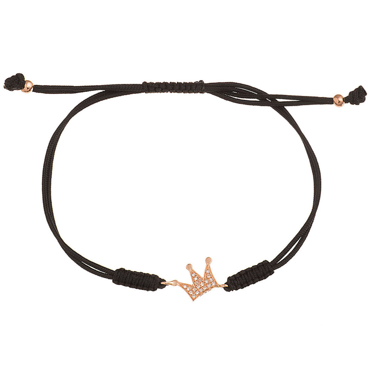 Diamond Crown bracelet. Macrame bracelet. Silk cord bracelet. Crown bracelet.