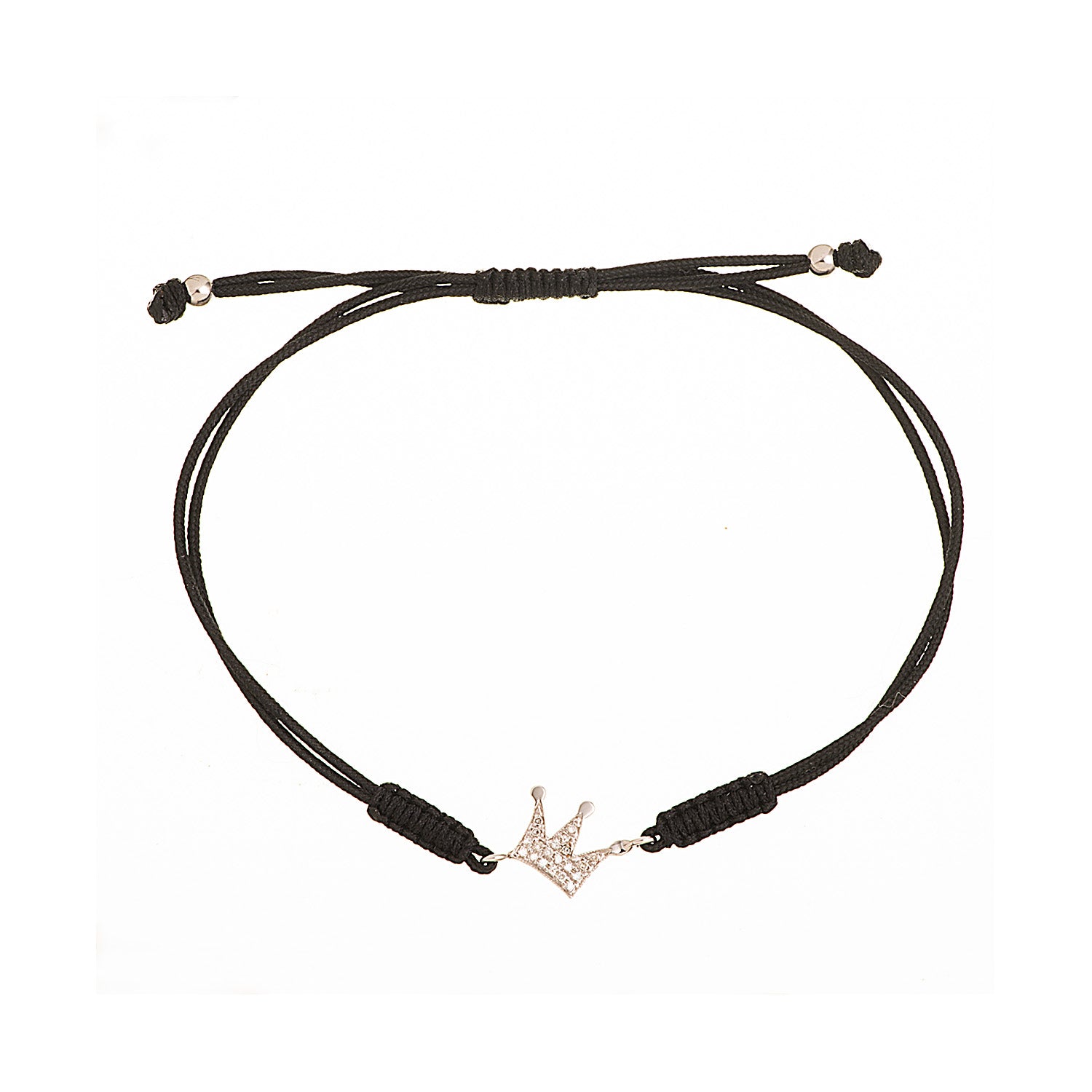Diamond Crown bracelet. Macrame bracelet. Silk cord bracelet. Crown bracelet.