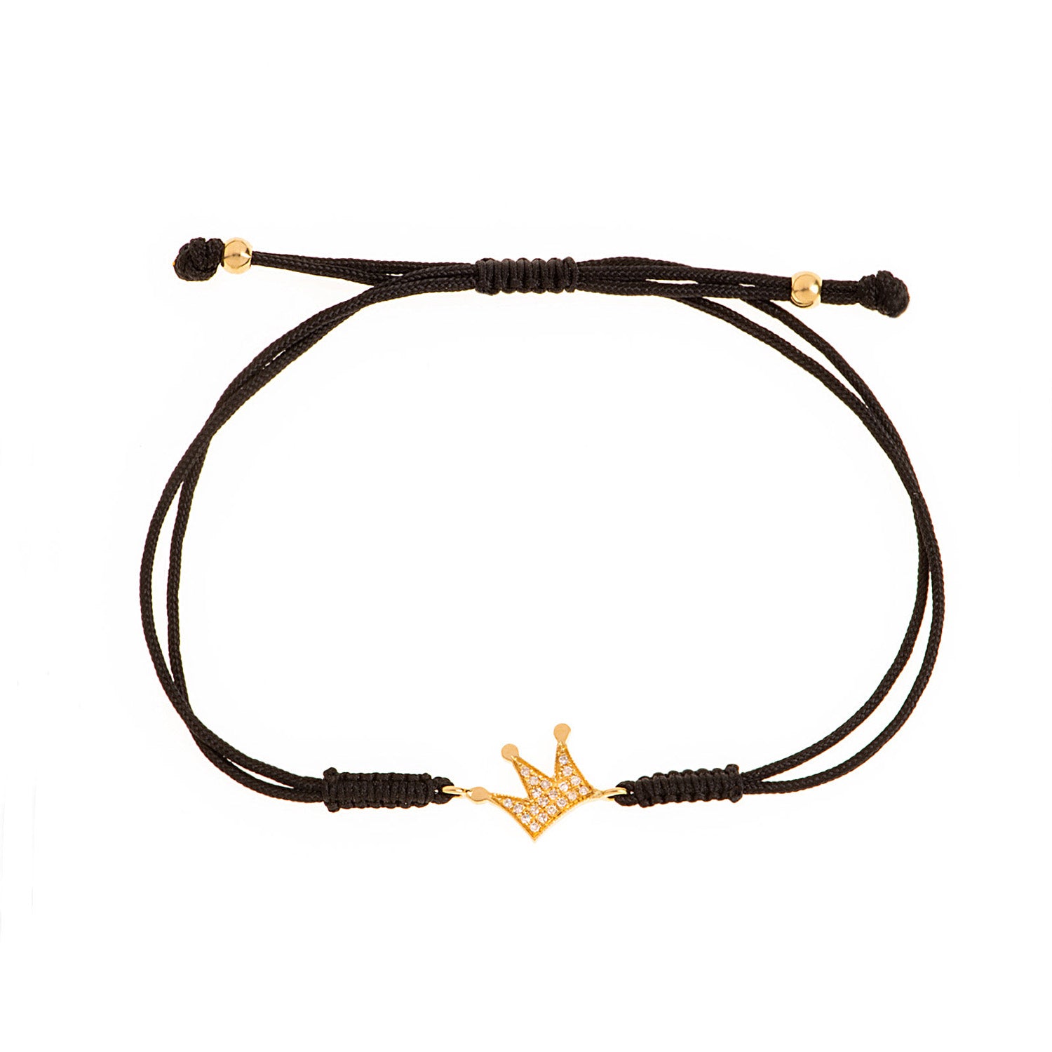 Diamond Crown bracelet. Macrame bracelet. Silk cord bracelet. Crown bracelet.