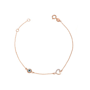 Heart and Eye Bracelet