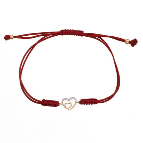 Diamond Heart Bracelet. Cord bracelet