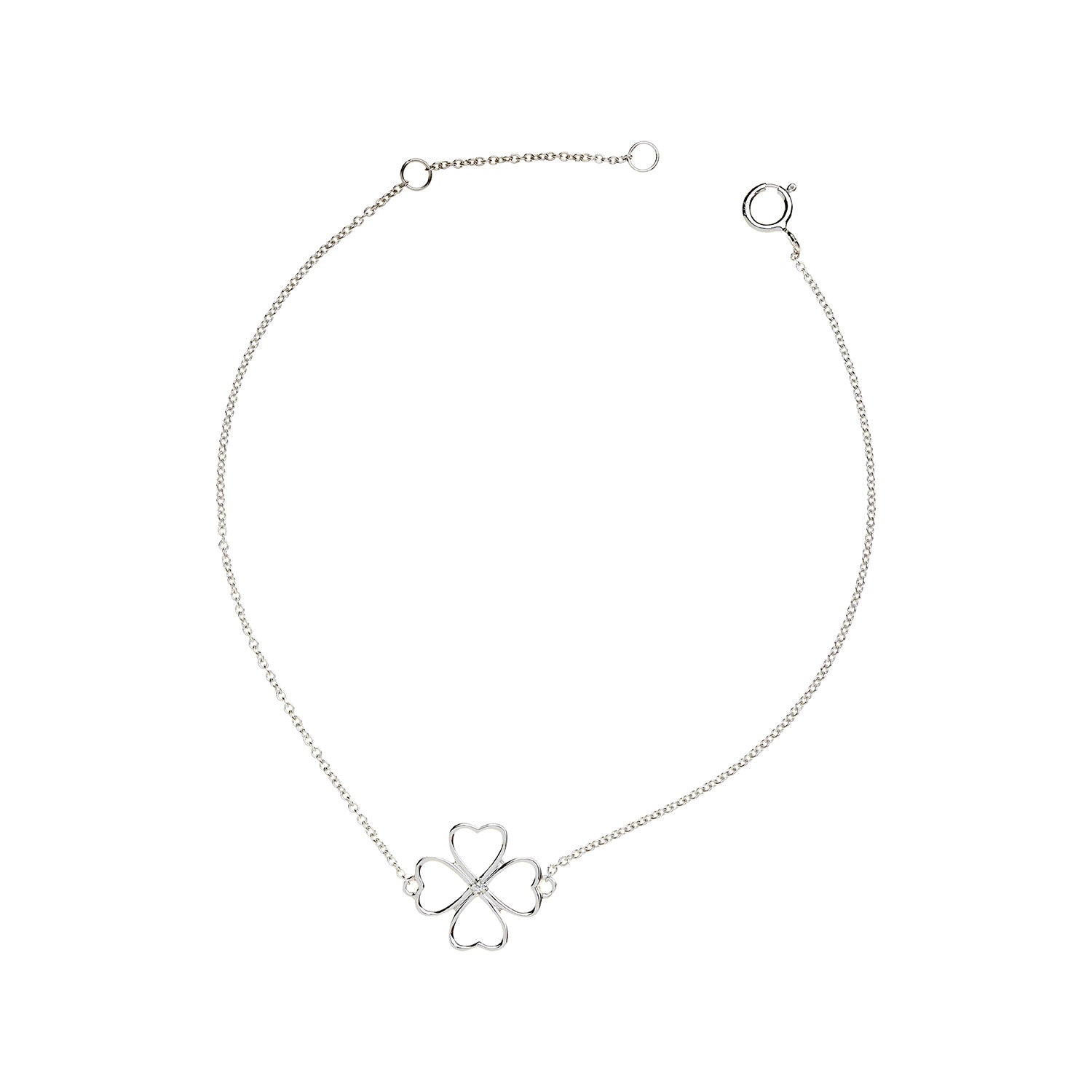 14K gold bracelet with a 4leaf for good luck 