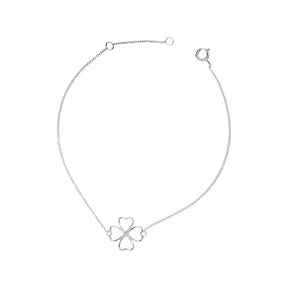 14K gold bracelet with a 4leaf for good luck 