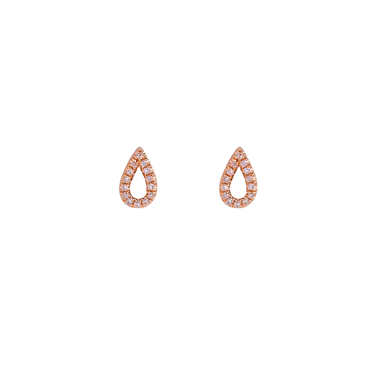 Diamond drop earrings. Diamond drop studs.