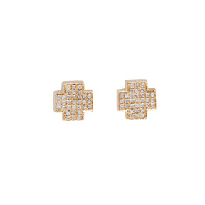 Diamond Studs. Cross studs. Diamond cross studs. Σκουλαρίκι καρφοτό. Σταυρός σκουλαρίκι.