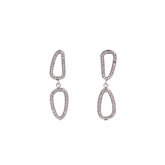 Diamond drop earrings. White gold earring. Λευκόχρυσο σκουλαρίκι. Σκουλαρίκι με διαμάντια.