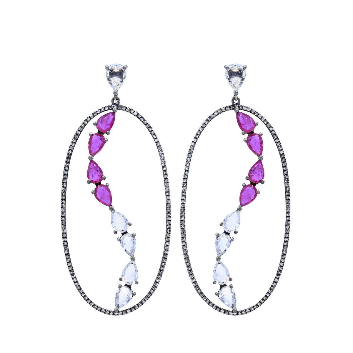 Gold, diamond and ruby earring.