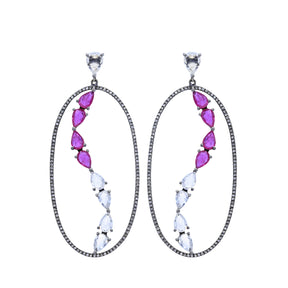 Gold, diamond and ruby earring.