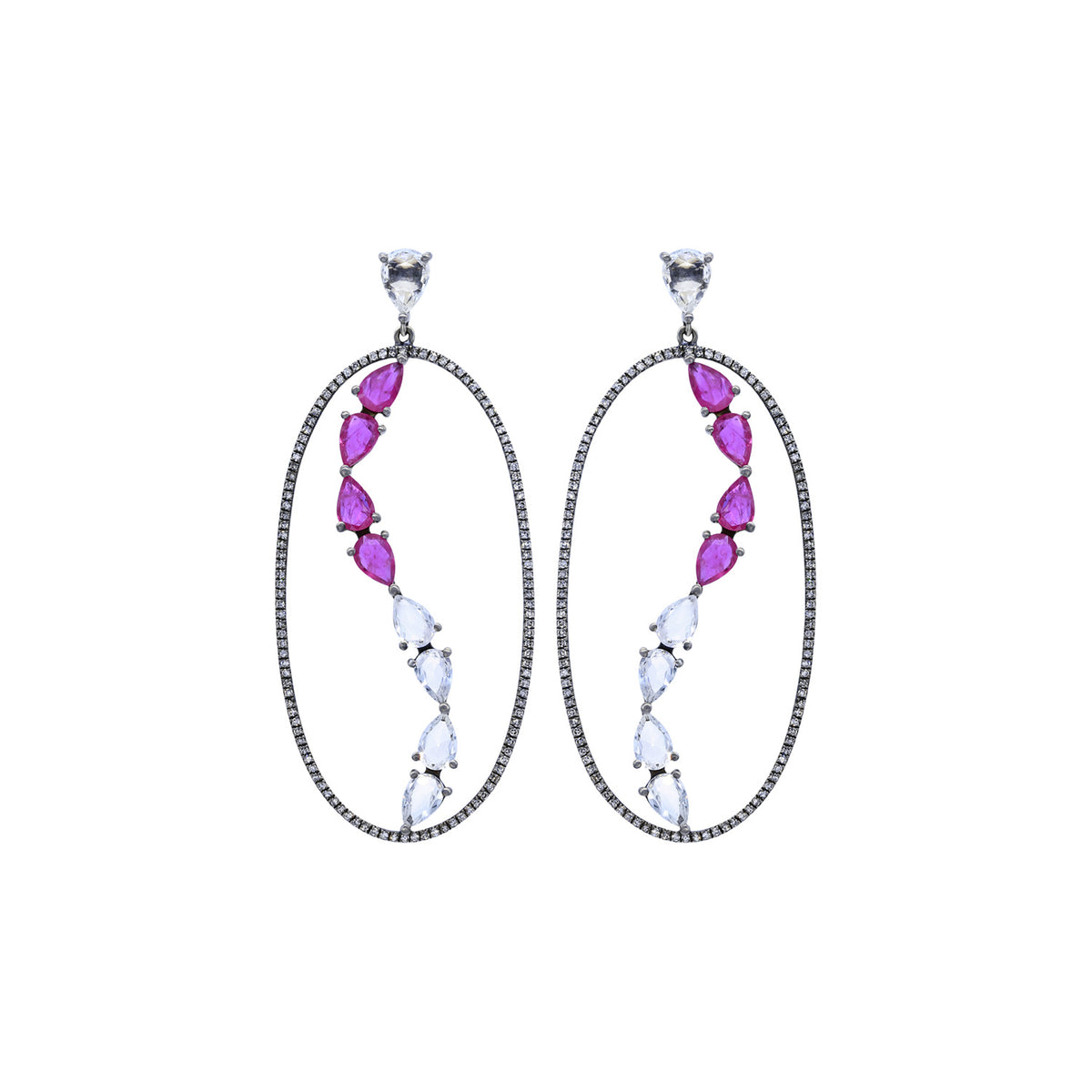 Gold, diamond and ruby earring.