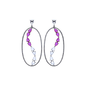 Gold, diamond and ruby earring.