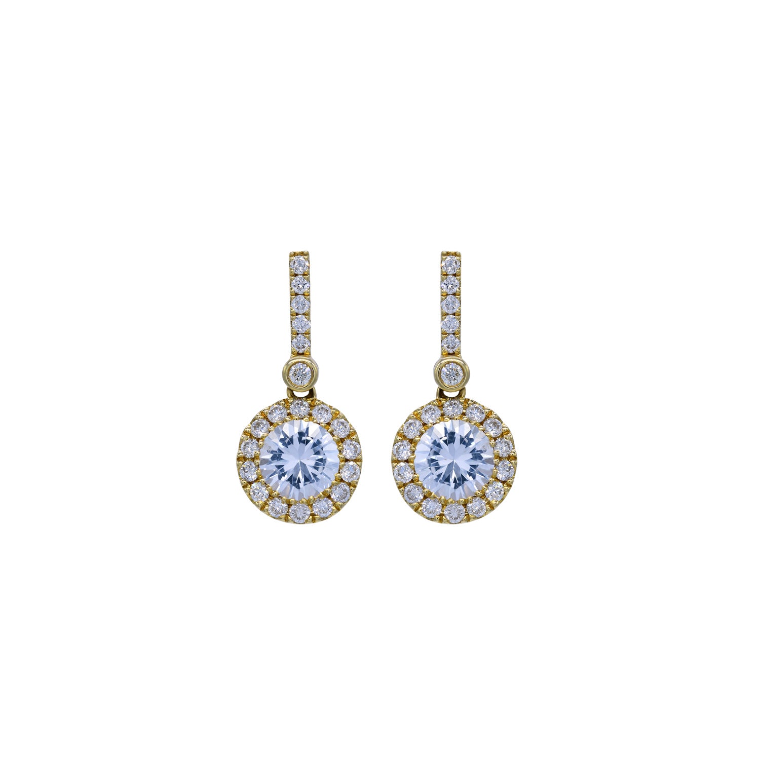 Sapphire Drop and Diamond Earrings