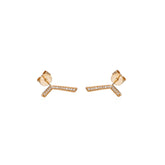 Gold and Diamond Stud Earrings