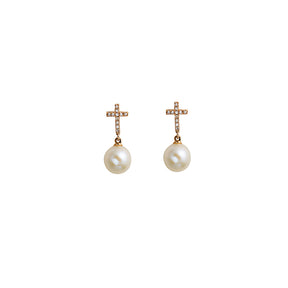 Pearl Earring. Earrings. 18K gold earring. Fresh water pearl. White Gold, yellow gold, rose gold. Perfect Gift. Earring gift. Hanging Pearl. Chain Erring. Fine jewelry. Anatol. Σκουλαρίκι χρυσό. Σκουλαρίκι  με μαργαριτάρι. Σκουλαρίκι αλυσίδα. Σκουλαρίκι με πέρλα. Athens.