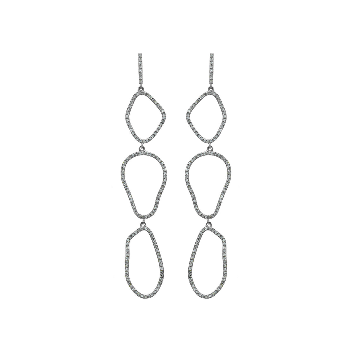 Triple Cloud Dangling Earring - Anatol Jewelry