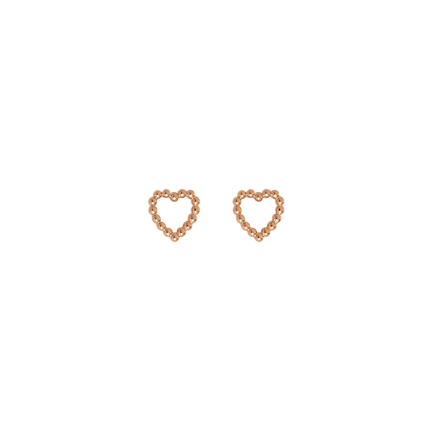 Golden Bead Heart Earrings