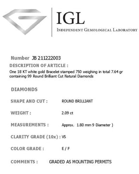 Diamond Tennis Bracelet Certificate