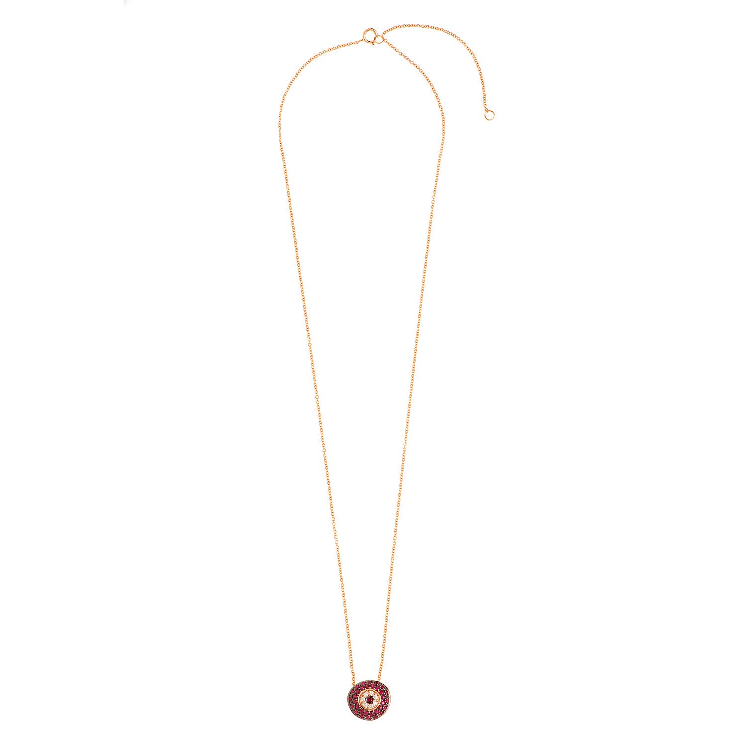 Ruby evil eye necklace