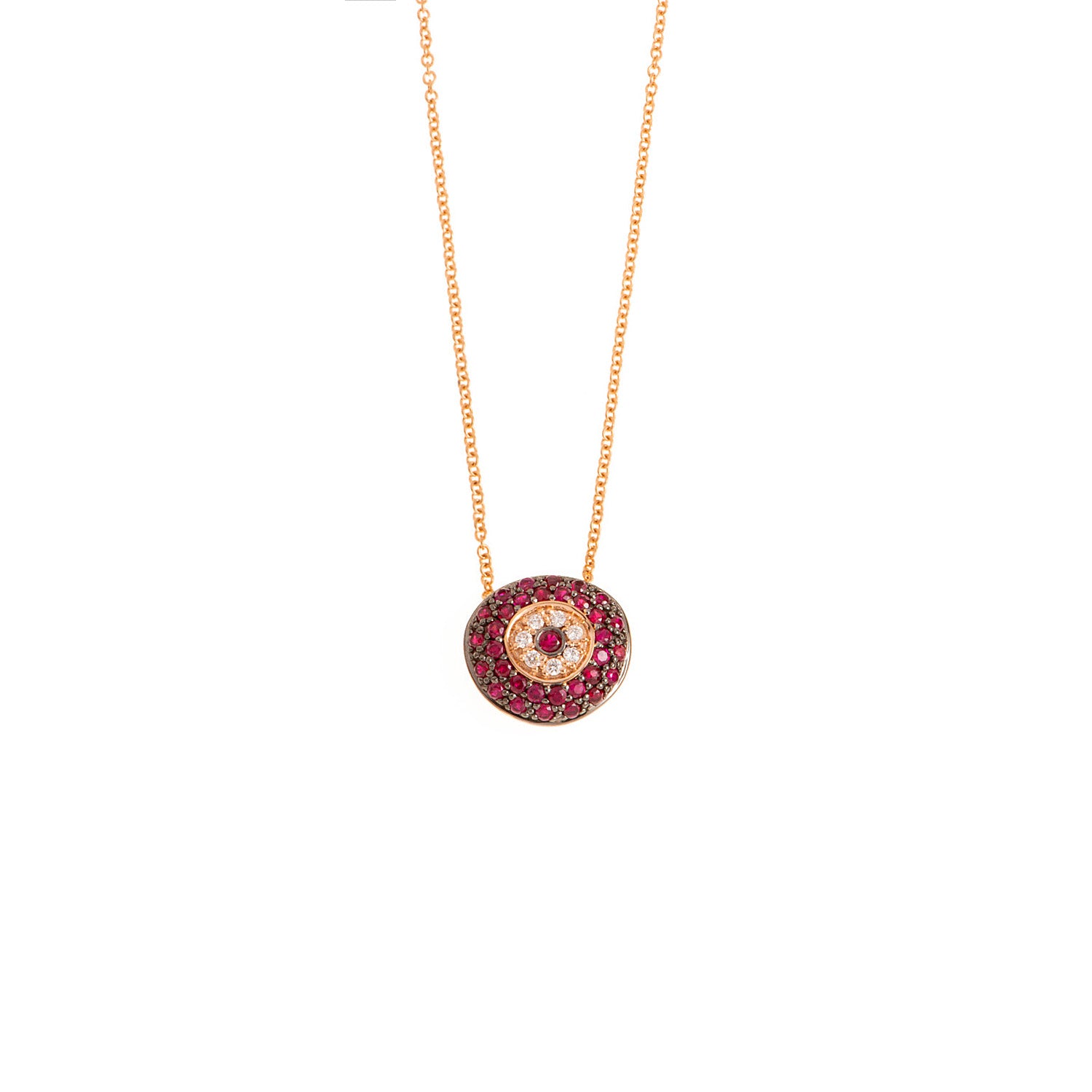 Ruby evil eye necklace