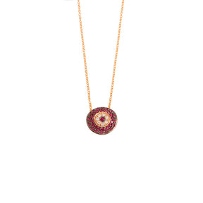 Ruby evil eye necklace