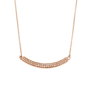 Two Line Diamond Bar Necklace - Anatol Jewelry