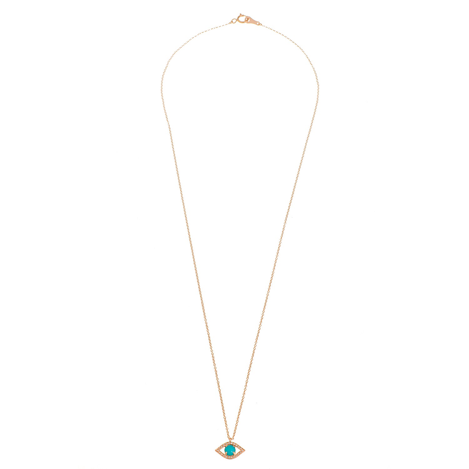 Turquoise and Diamond Eye Necklace